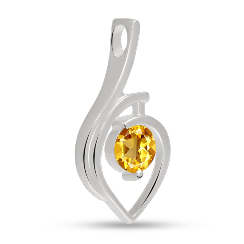 7*7 MM Round - Citrine Silver Pendant - P1253C Catalogue