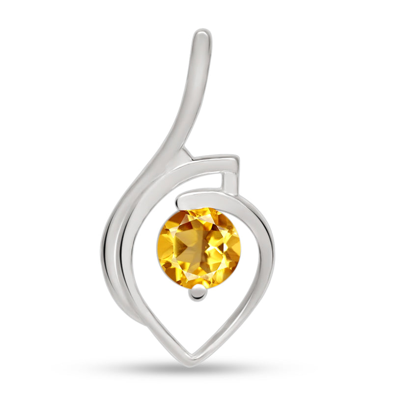 7*7 MM Round - Citrine Silver Pendant - P1253C Catalogue