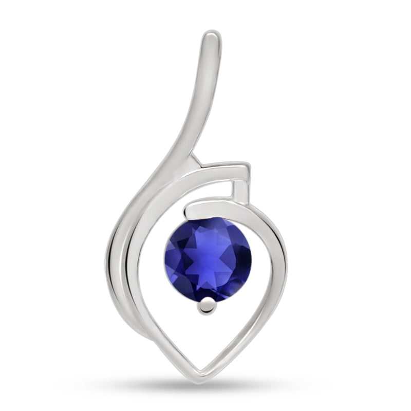7*7 MM Round - Iolite Silver Pendant - P1253I Catalogue
