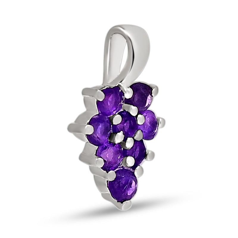 3*3 MM Round - Amethyst Faceted Silver Pendant - P1254A Catalogue