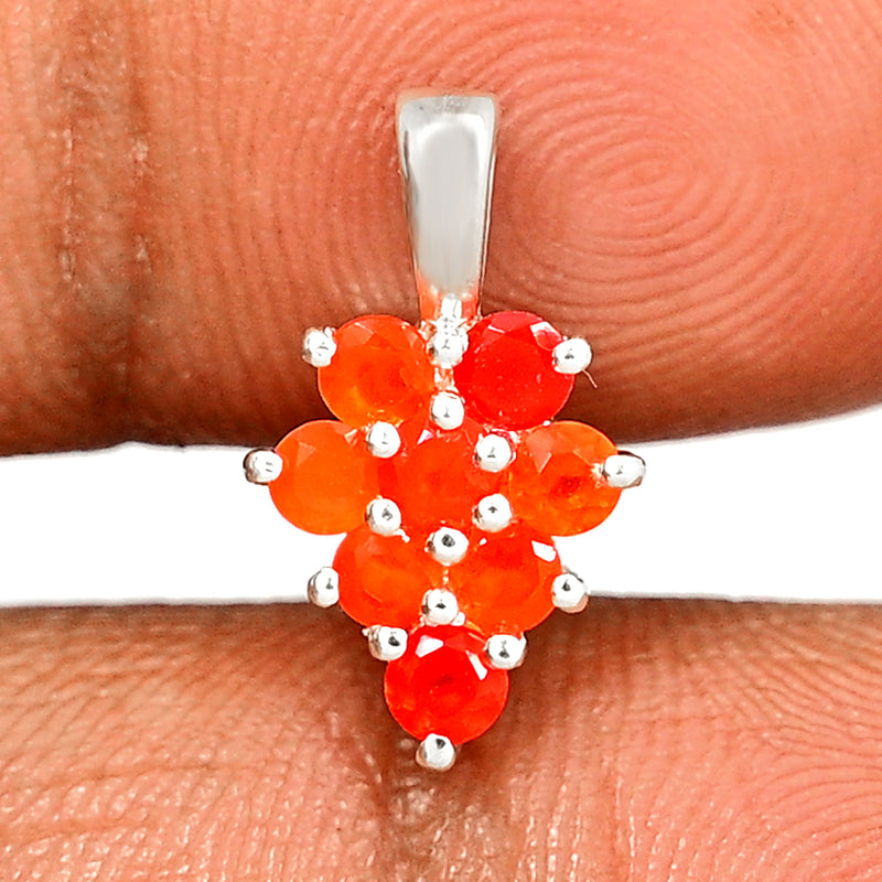 3*3 MM Round - Carnelian Faceted Silver Pendant - P1254CRN Catalogue