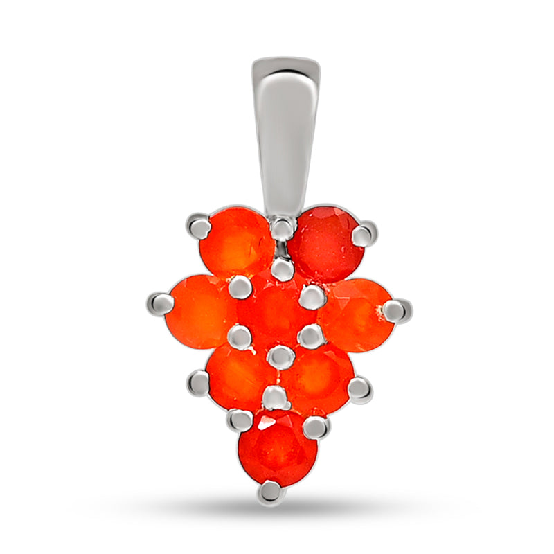 3*3 MM Round - Carnelian Faceted Silver Pendant - P1254CRN Catalogue