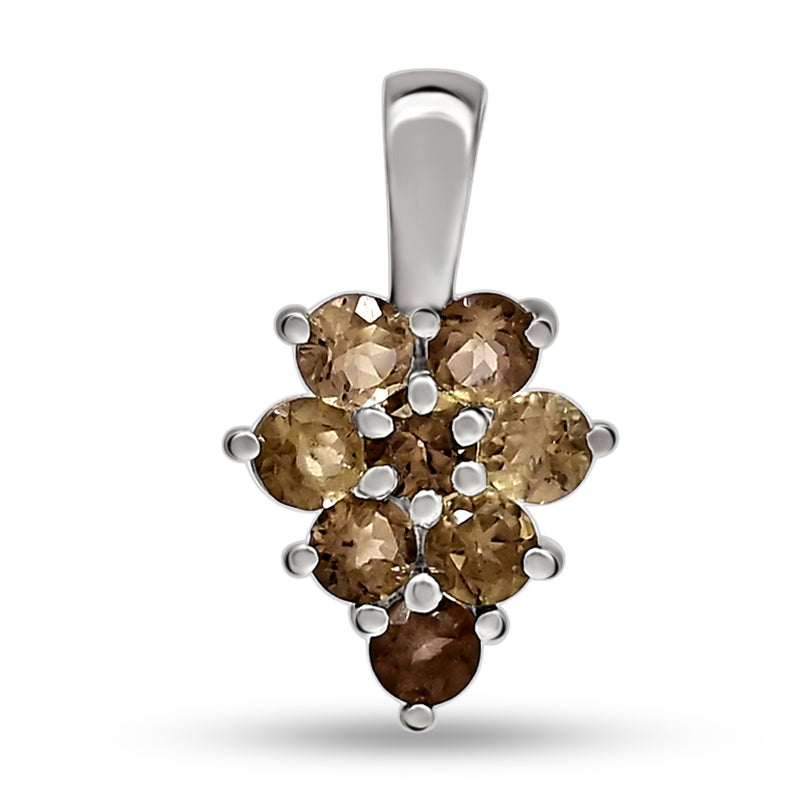 3*3 MM Round - Smokey Quartz Silver Pendant - P1254SQ Catalogue