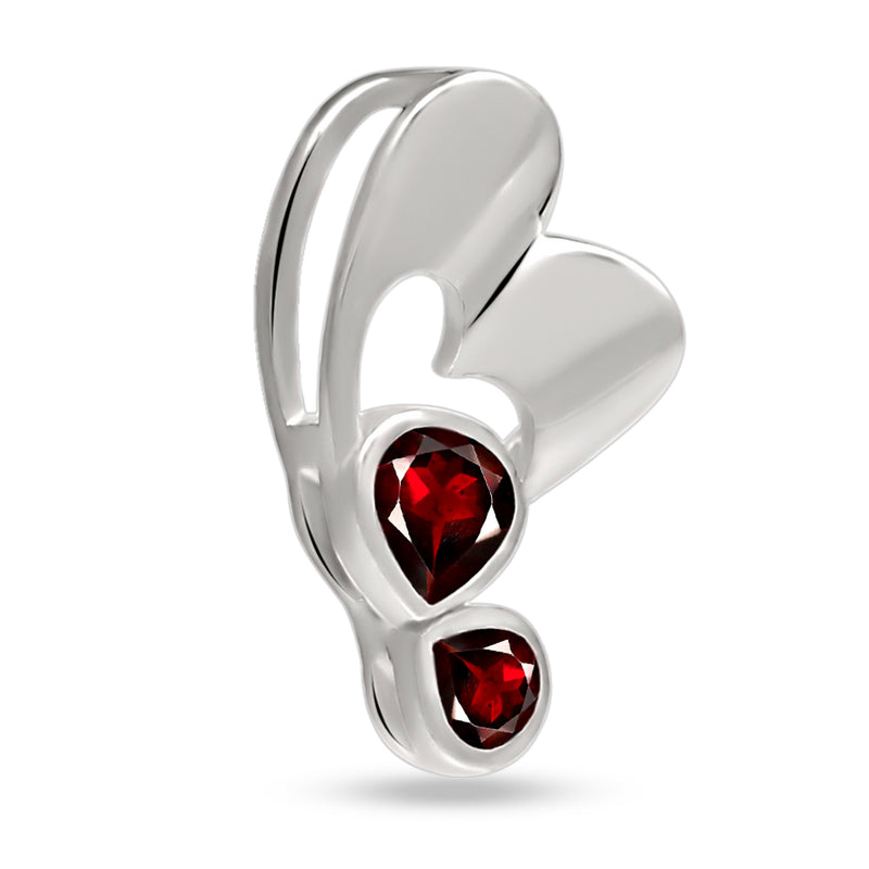5*5 MM Heart - Garnet Faceted Silver Pendant - P1255G Catalogue