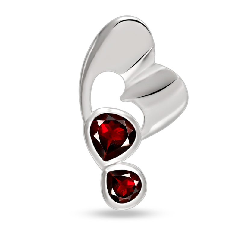 5*5 MM Heart - Garnet Faceted Silver Pendant - P1255G Catalogue