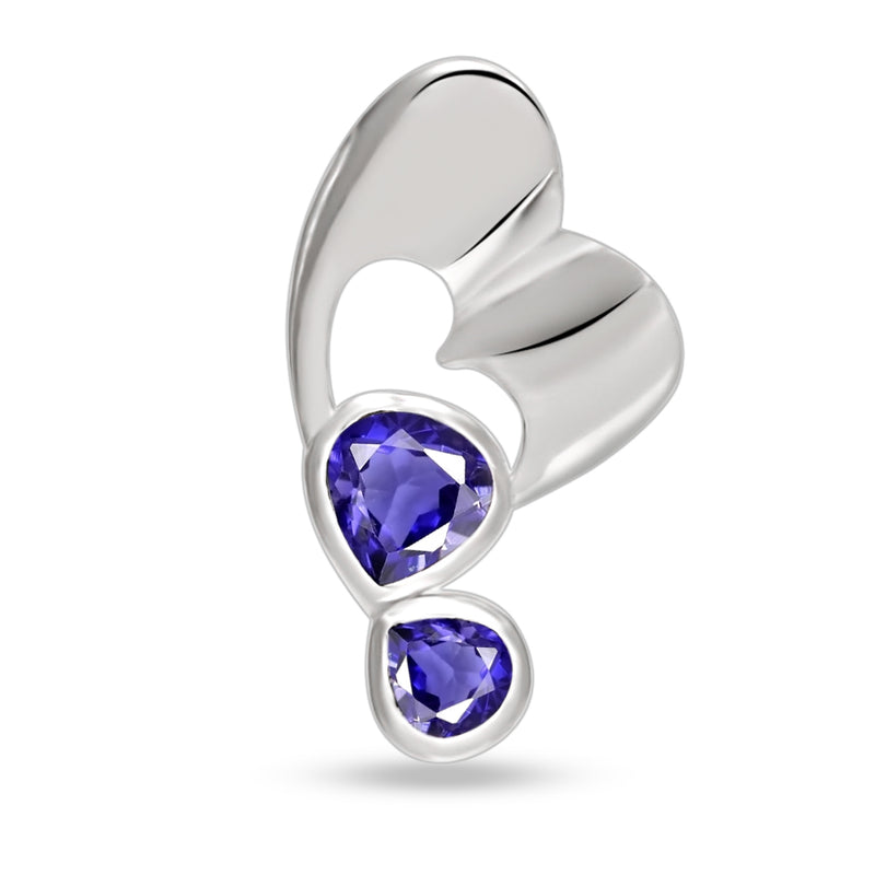 5*5 MM Heart - Iolite Silver Pendant - P1255I Catalogue