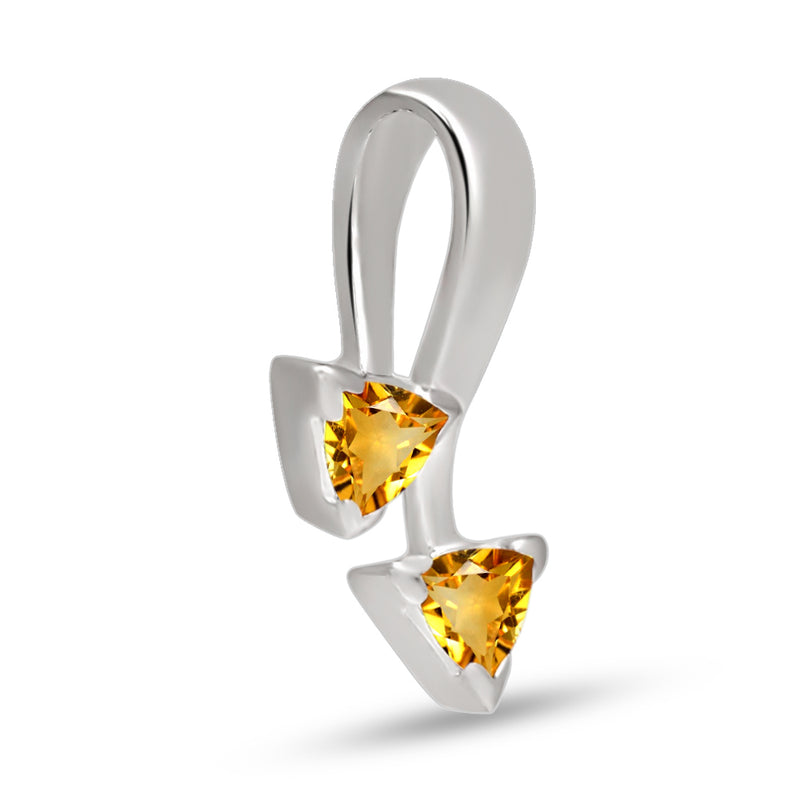 5*5 MM Trillion - Citrine Silver Pendant - P1256C Catalogue