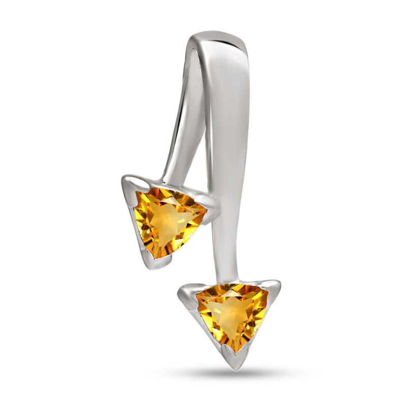 5*5 MM Trillion - Citrine Silver Pendant - P1256C Catalogue