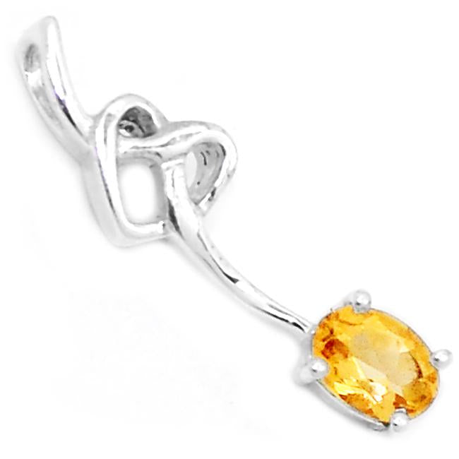1" Citrine Silver Pendants - P1272C
