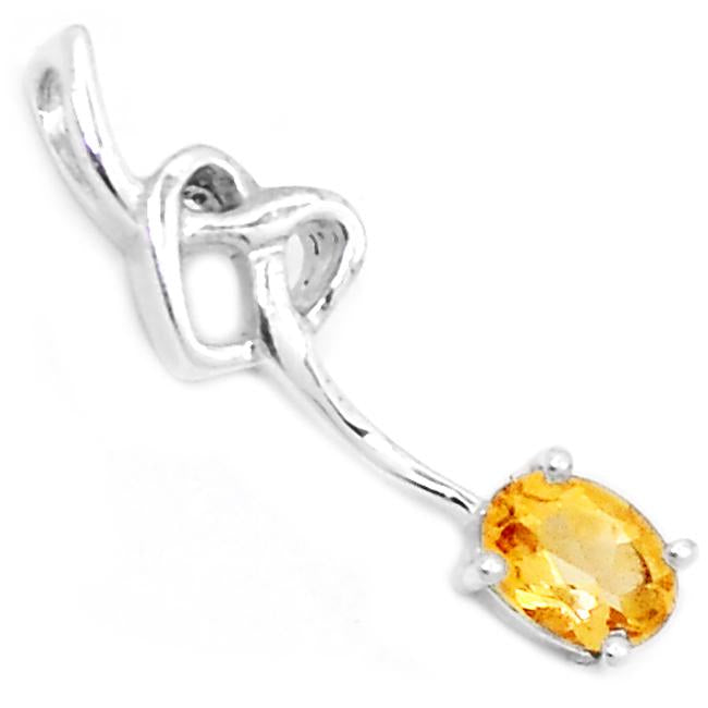 1" Citrine Silver Pendants - P1272C