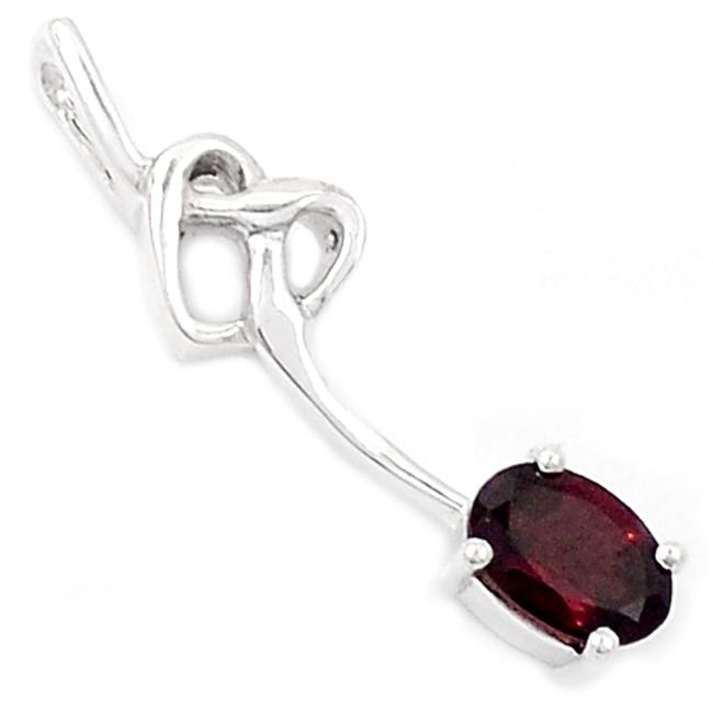 1" Garnet Silver Pendants - P1272G