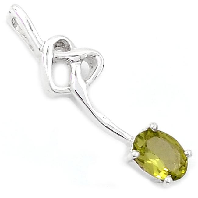 1" Peridot Silver Pendants - P1272P