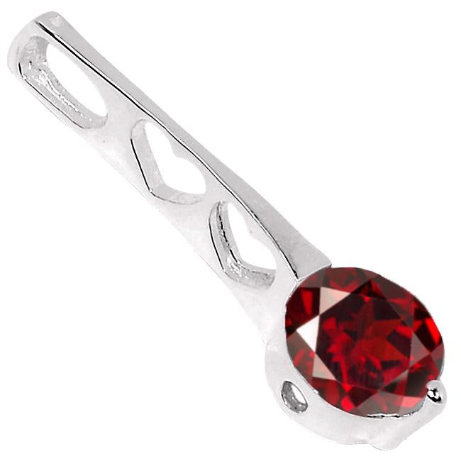 1.1" Garnet Silver Pendants - P1281G