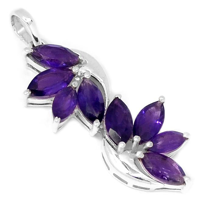 1.8" Amethyst Silver Pendants - P1289A