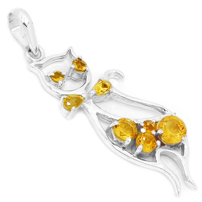 2" Citrine Silver Pendants - P1292C