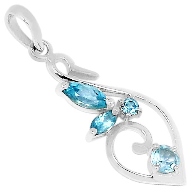 1.5" Blue Topaz Pendants - P1363BT