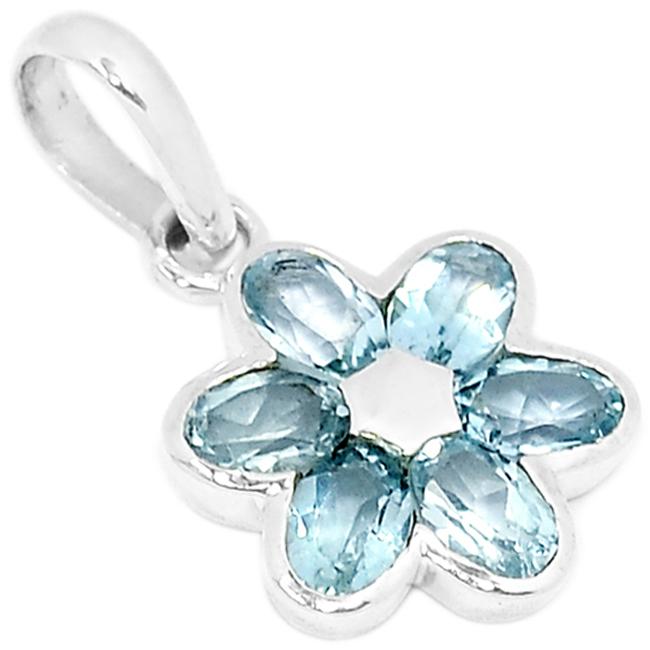 0.8" Blue Topaz Pendantst - P1376BT