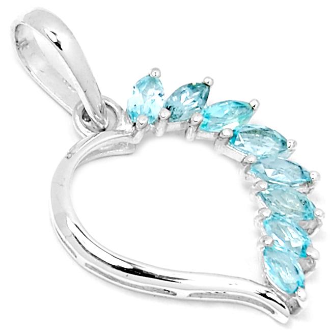 1.1" Blue Topaz Pendantst - P1379BT