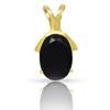 0.7" Black Onyx With Gold Plating Pendantst - P1458BOWP