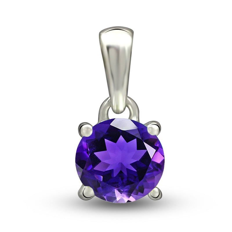 5*5 MM Round - Amethyst Faceted Pendants - PBC202-AMF Catalogue