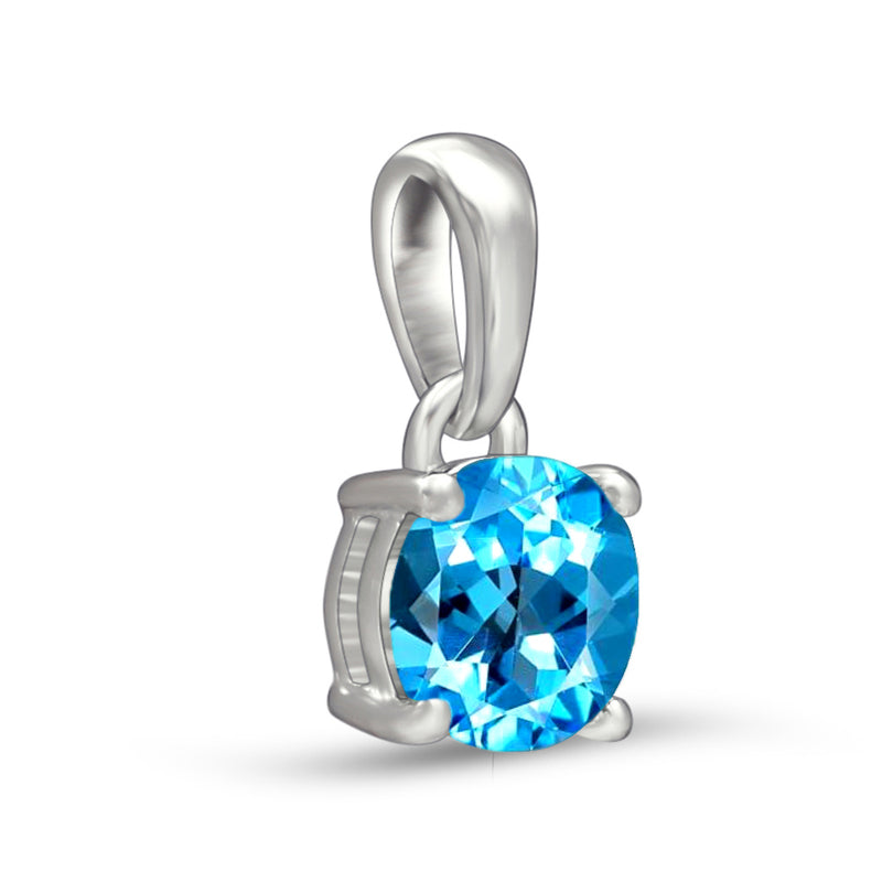 5*5 MM Round - Blue Topaz Pendants - PBC202-BT Catalogue