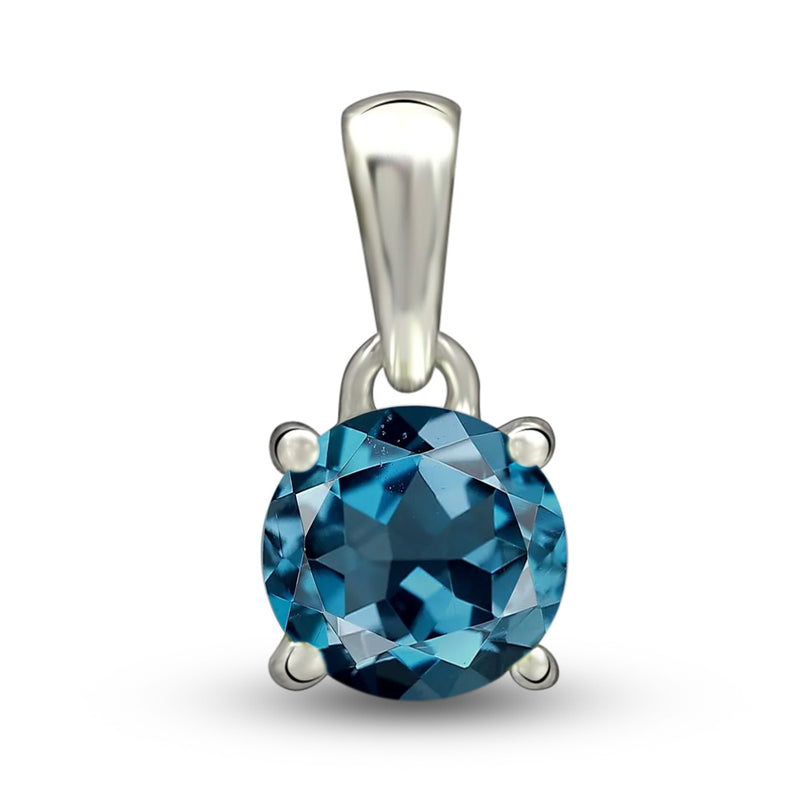 5*5 MM Round - London Blue Topaz Pendants - PBC202-LBT Catalogue