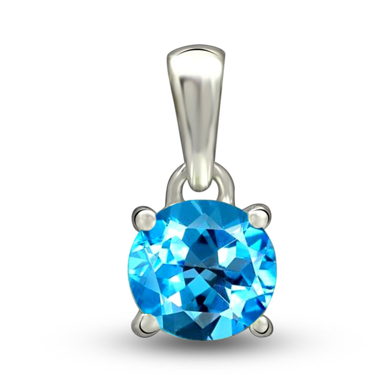 6*6 MM Round - Blue Topaz Pendants PBC206-BT Catalogue