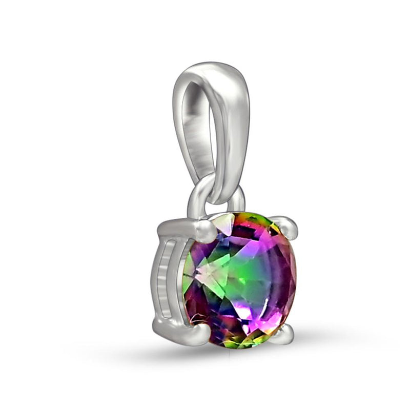 6*6 MM Round - Mystic Topaz Pendant - PBC206-MT Catalogue