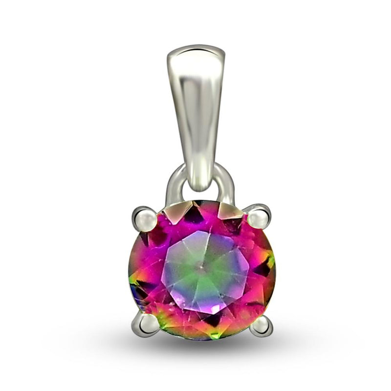 6*6 MM Round - Mystic Topaz Pendant - PBC206-MT Catalogue