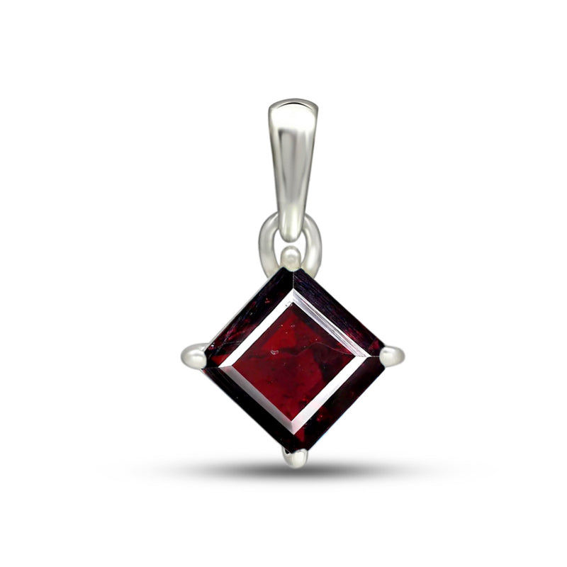 6*6 MM Square - Garnet Faceted Pendants PBC210-GRF Catalogue