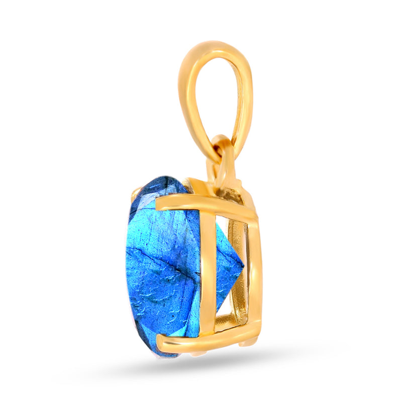 9*9 MM Round - 18k Gold Vermeil - Labradorite Faceted Pendants - PBC211G-LBF Catalogue