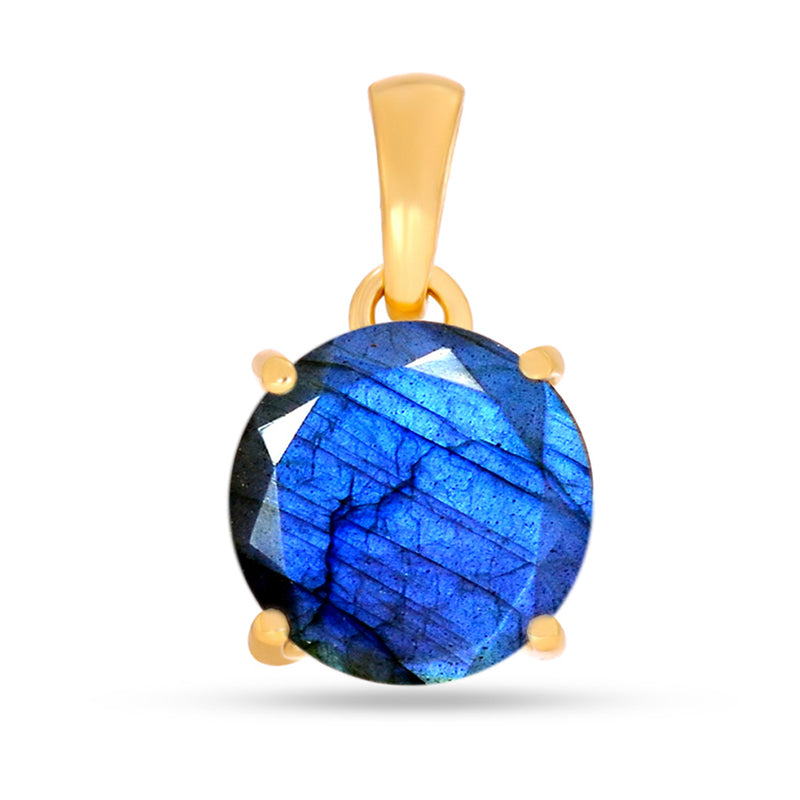 9*9 MM Round - 18k Gold Vermeil - Labradorite Faceted Pendants - PBC211G-LBF Catalogue