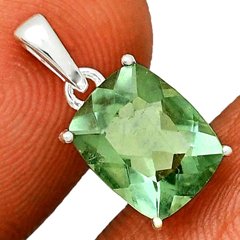 10*8 MM Cushion - Green Fluorite Faceted Pendants - PBC212-GF Catalogue