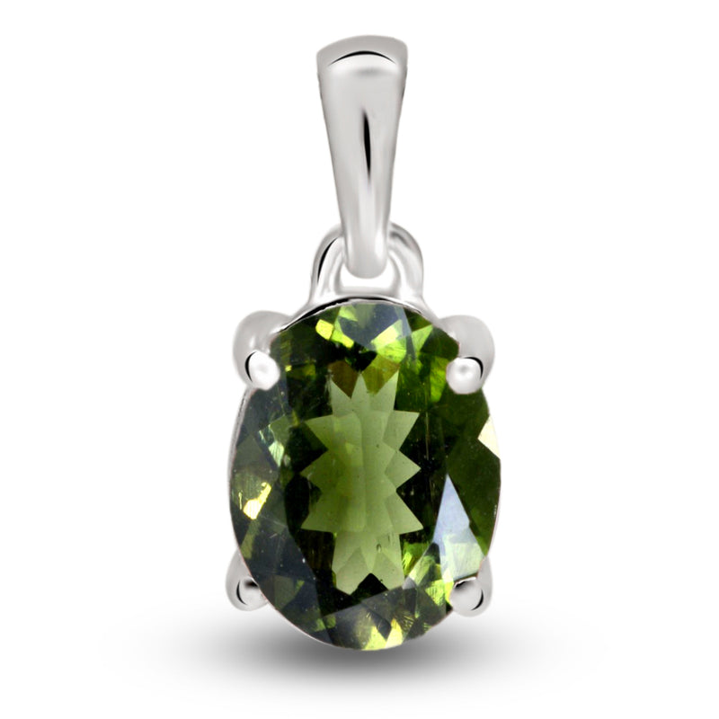 9*7 MM Oval - Moldavite Faceted Silver Pendants - PBC217-MDF Catalogue