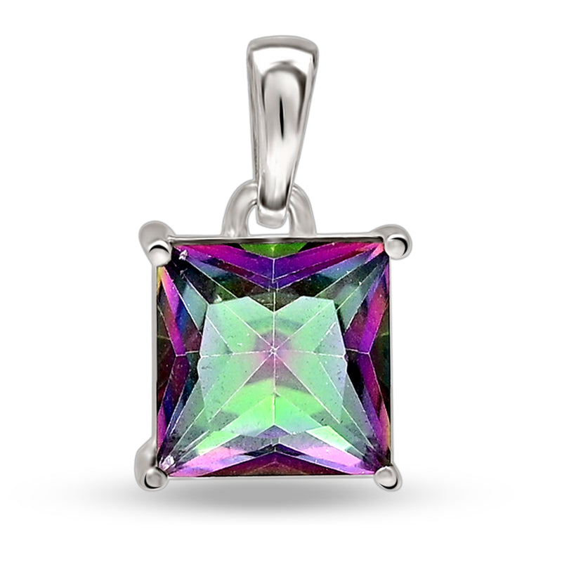 8*8 MM Square - Mystic Topaz Pendant - PBC220-MT Catalogue