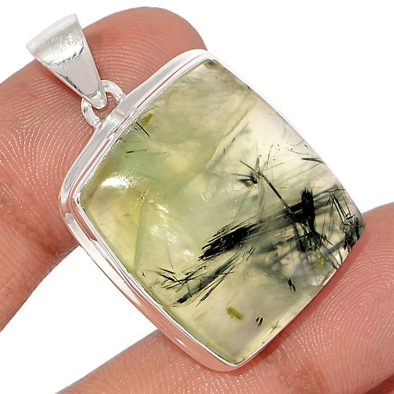 1.6" Green Actinolite In Prehnite Pendants - PBRP168