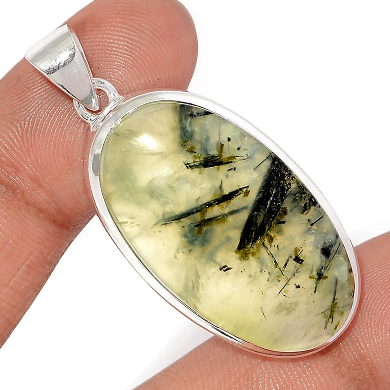 1.8" Green Actinolite In Prehnite Pendants - PBRP172