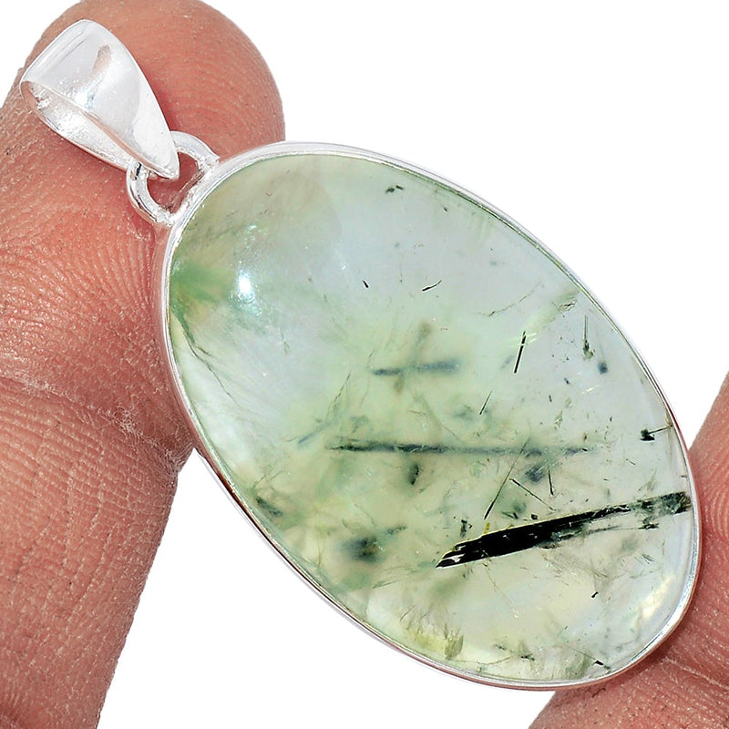 1.7" Green Actinolite In Prehnite Pendants - PBRP29