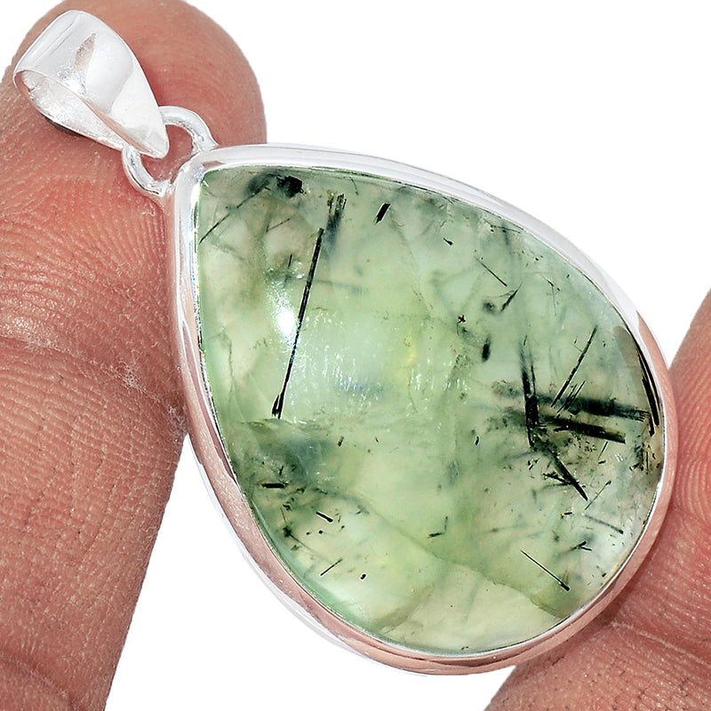 1.6" Green Actinolite In Prehnite Pendants - PBRP30