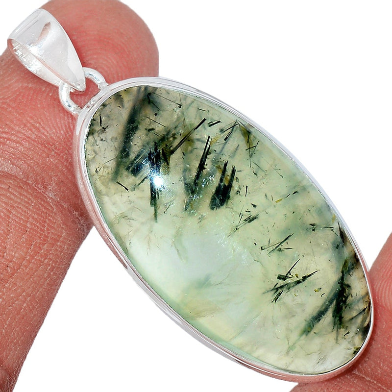 1.8" Green Actinolite In Prehnite Pendants - PBRP32