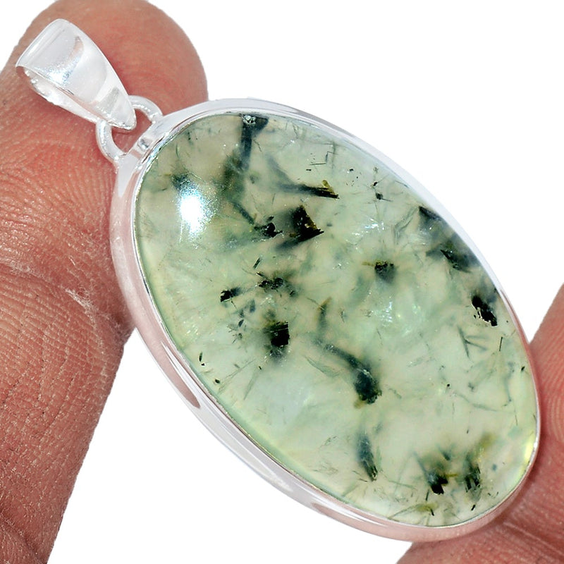 1.8" Green Actinolite In Prehnite Pendants - PBRP39