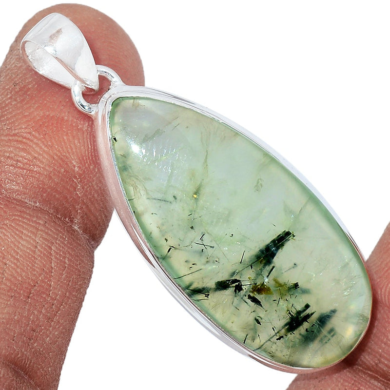 1.7" Green Actinolite In Prehnite Pendants - PBRP48