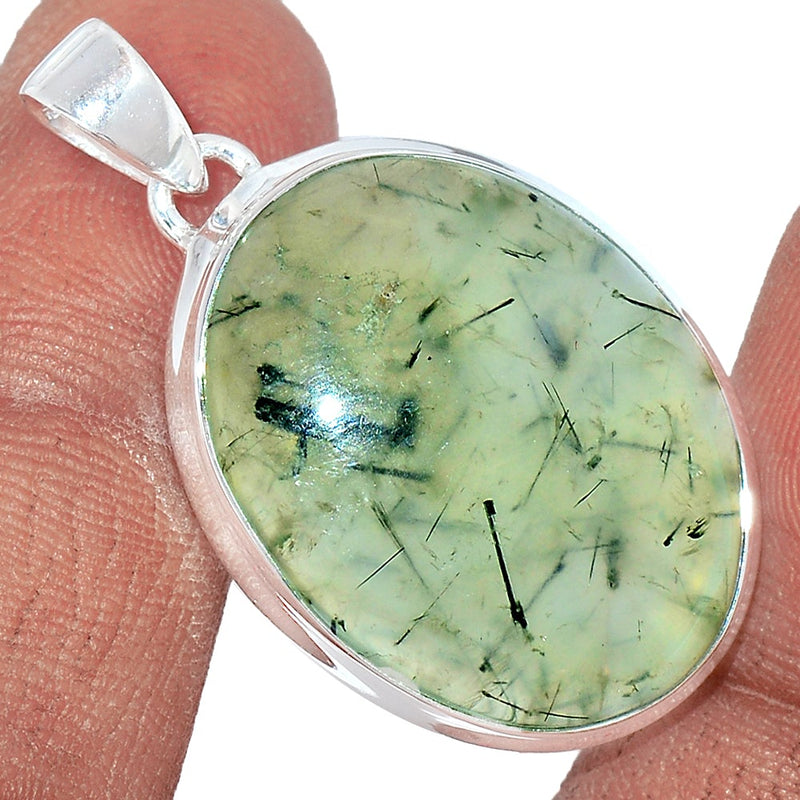 1.5" Green Actinolite In Prehnite Pendants - PBRP59