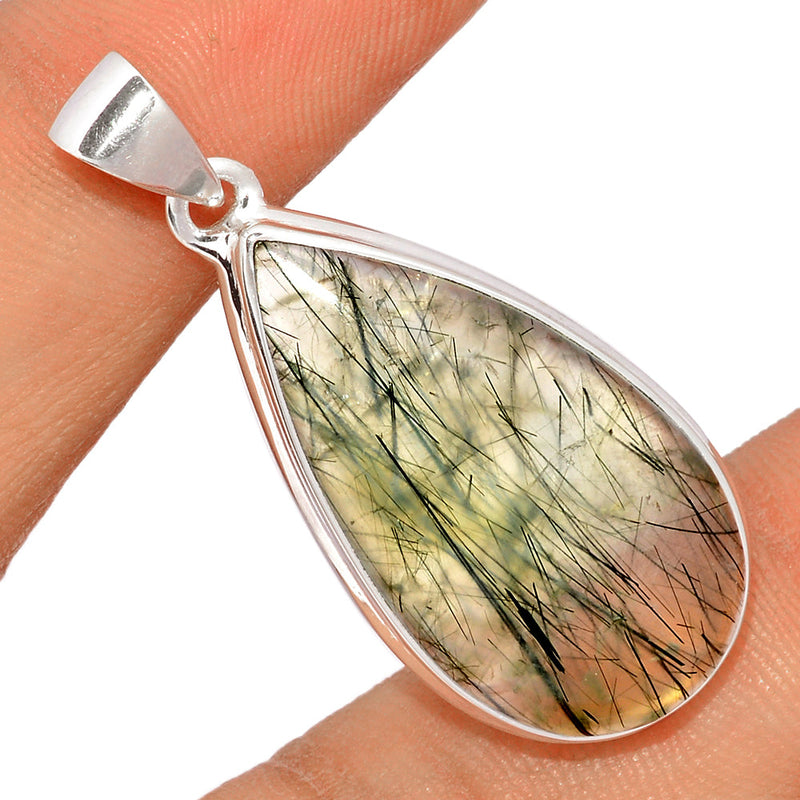 1.7" Green Actinolite In Prehnite Pendants - PBRP86