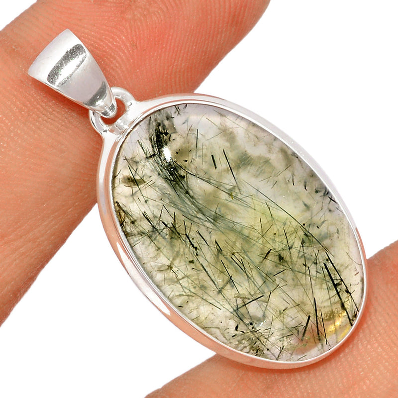 1.6" Green Actinolite In Prehnite Pendants - PBRP98