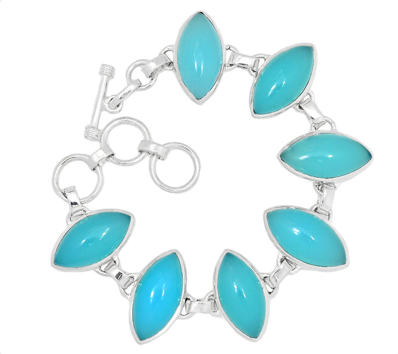 7.8" Paraiba Chalcedony Bracelets - PCDB26