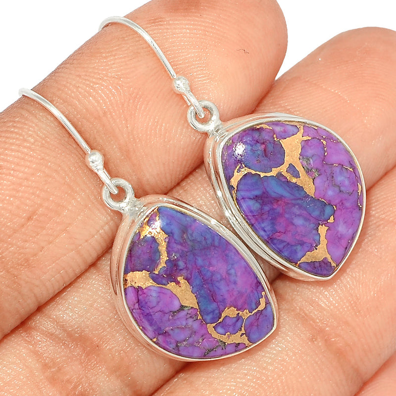 1.5" Purple Copper Turquoise Earrings - PCTE1570