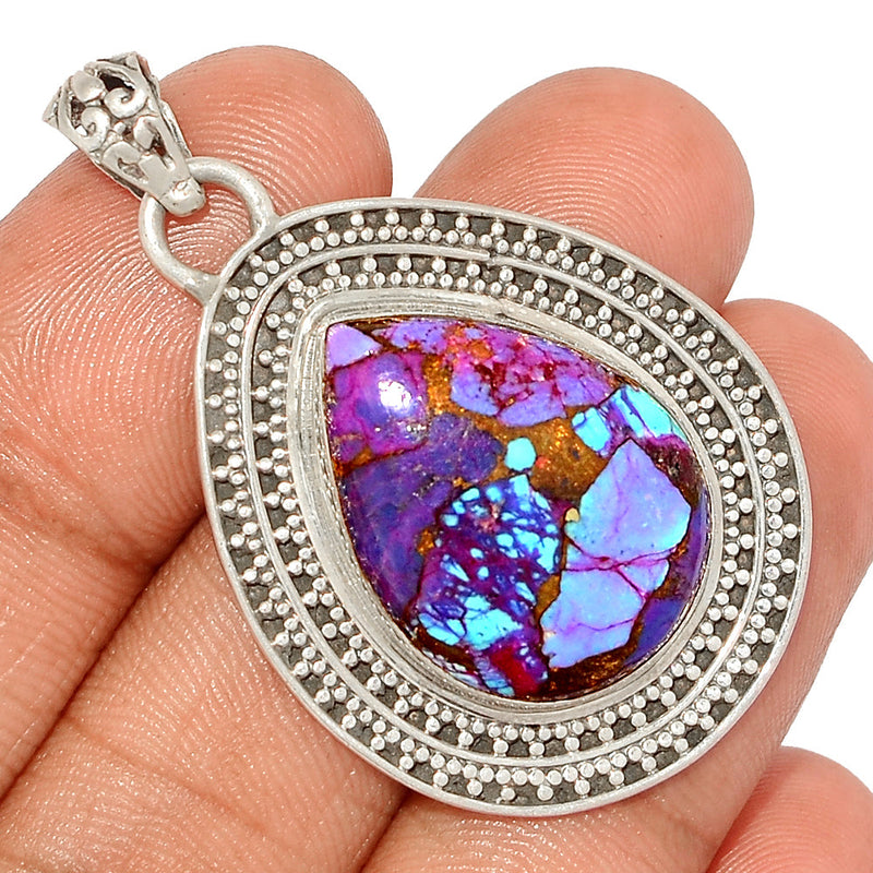 1.7" Fine Filigree - Purple Copper Turquoise Pendants - PCTP2318