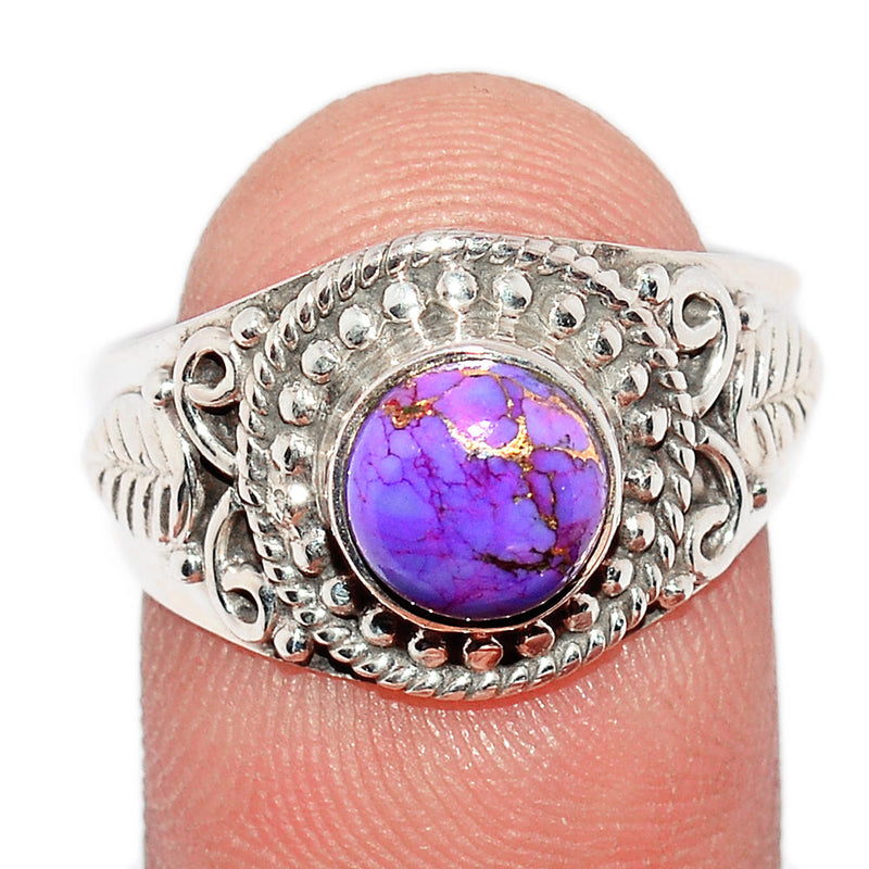 Fine Filigree - Purple Copper Turquoise Ring - PCTR673