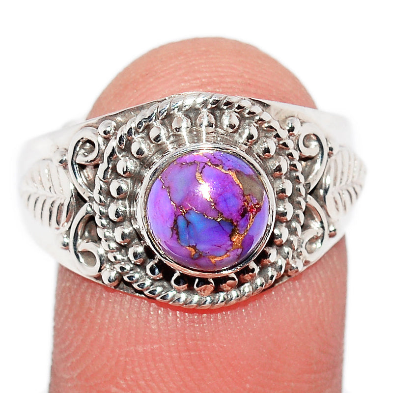Fine Filigree - Purple Copper Turquoise Ring - PCTR675